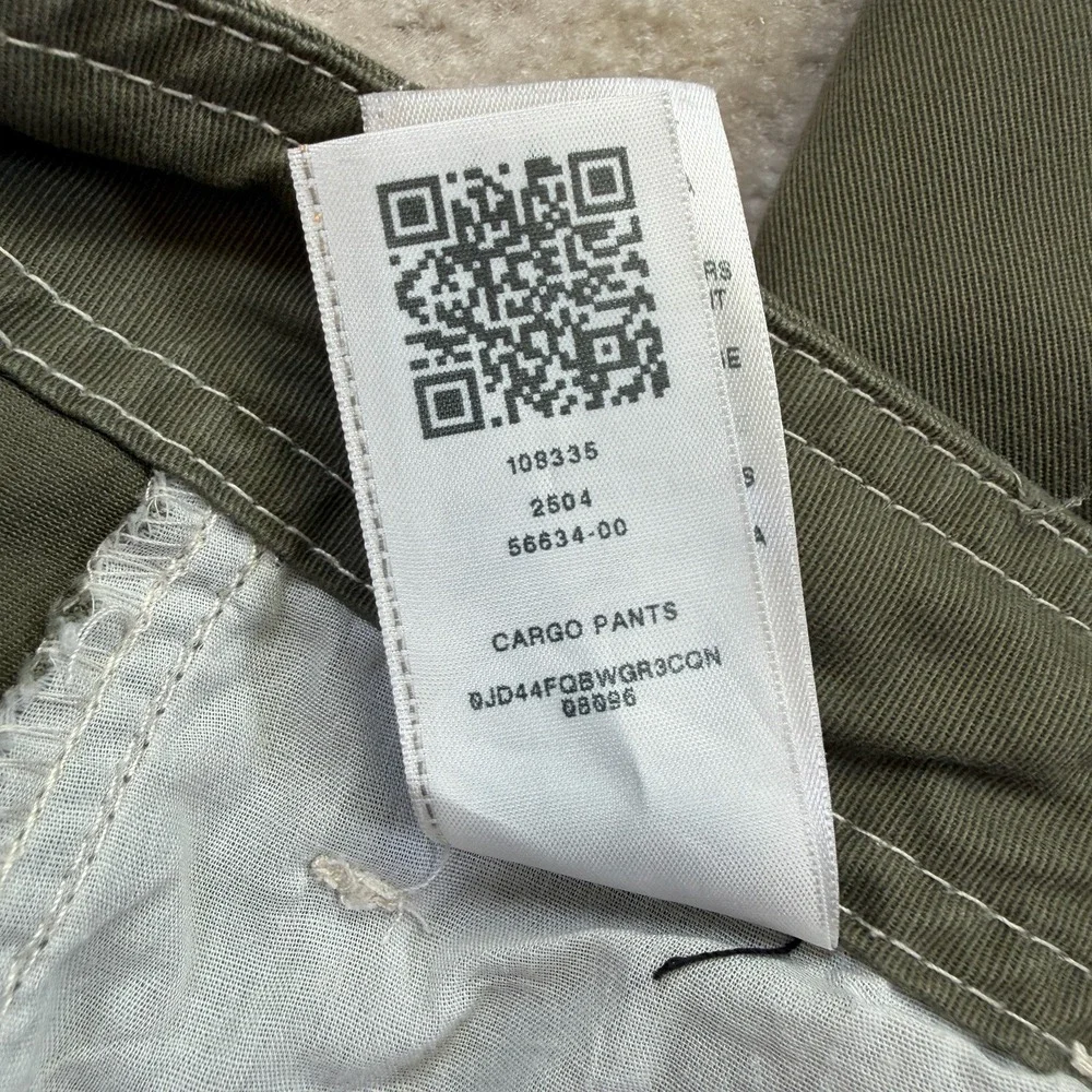 True Religion Cargo Pants Men's 38 Green Relaxed Straight Twill Cotton